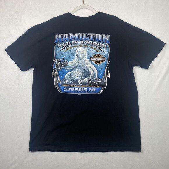 Harley-Davidson Sinister Ride Graphic Tee XL Black Polar Bear Sturgis MI Dealer - Picture 2 of 9